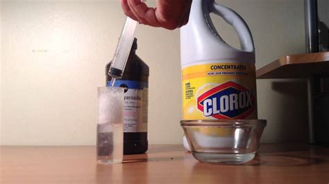 Let the solution sit for about 10 to 15 minutes. . What to do if you mix bleach and hydrogen peroxide